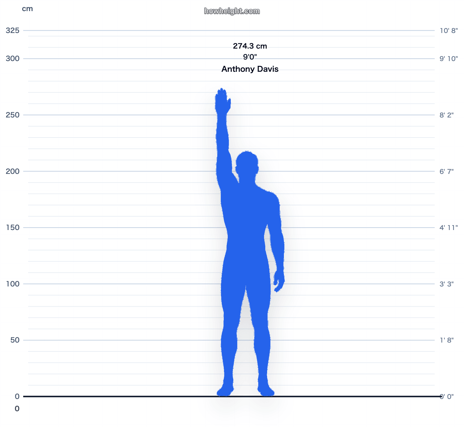 Anthony Davis standing reach chart