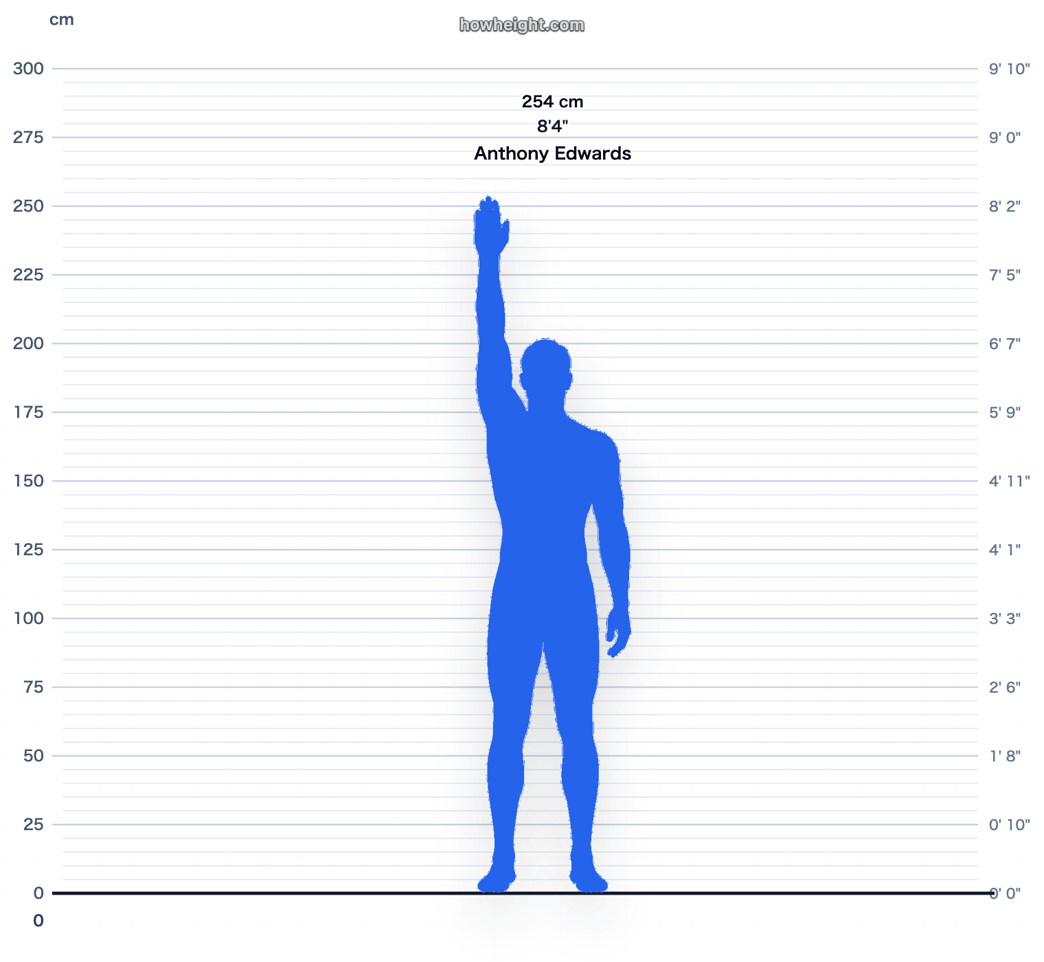 Anthony Edwards standing reach chart