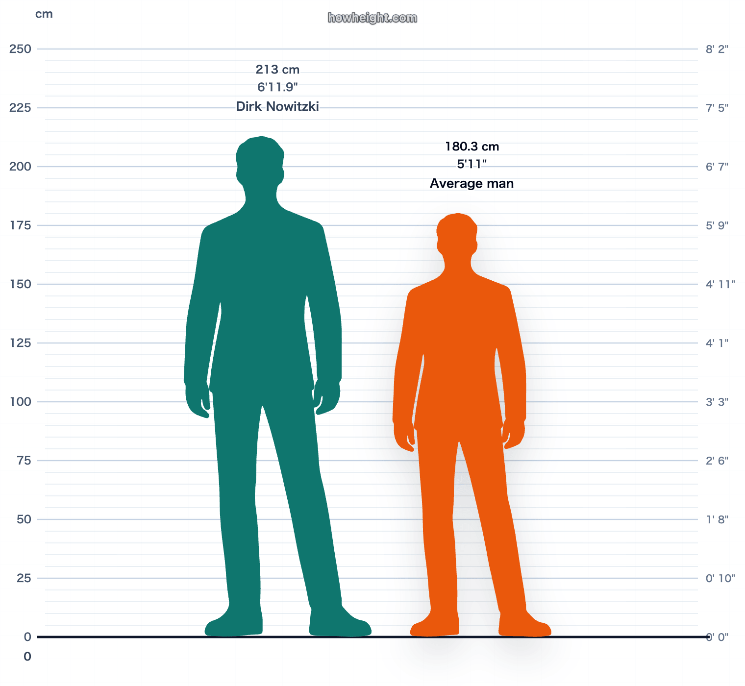 Dirk Nowitzki compared with Germany men average