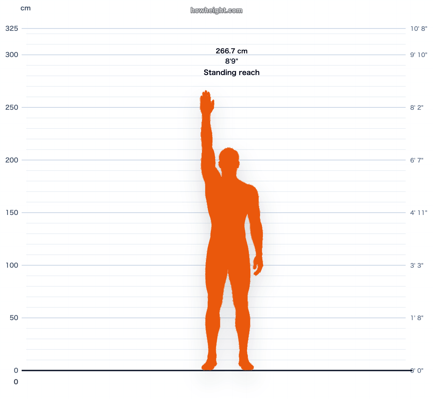 Draymond Green standing reach chart
