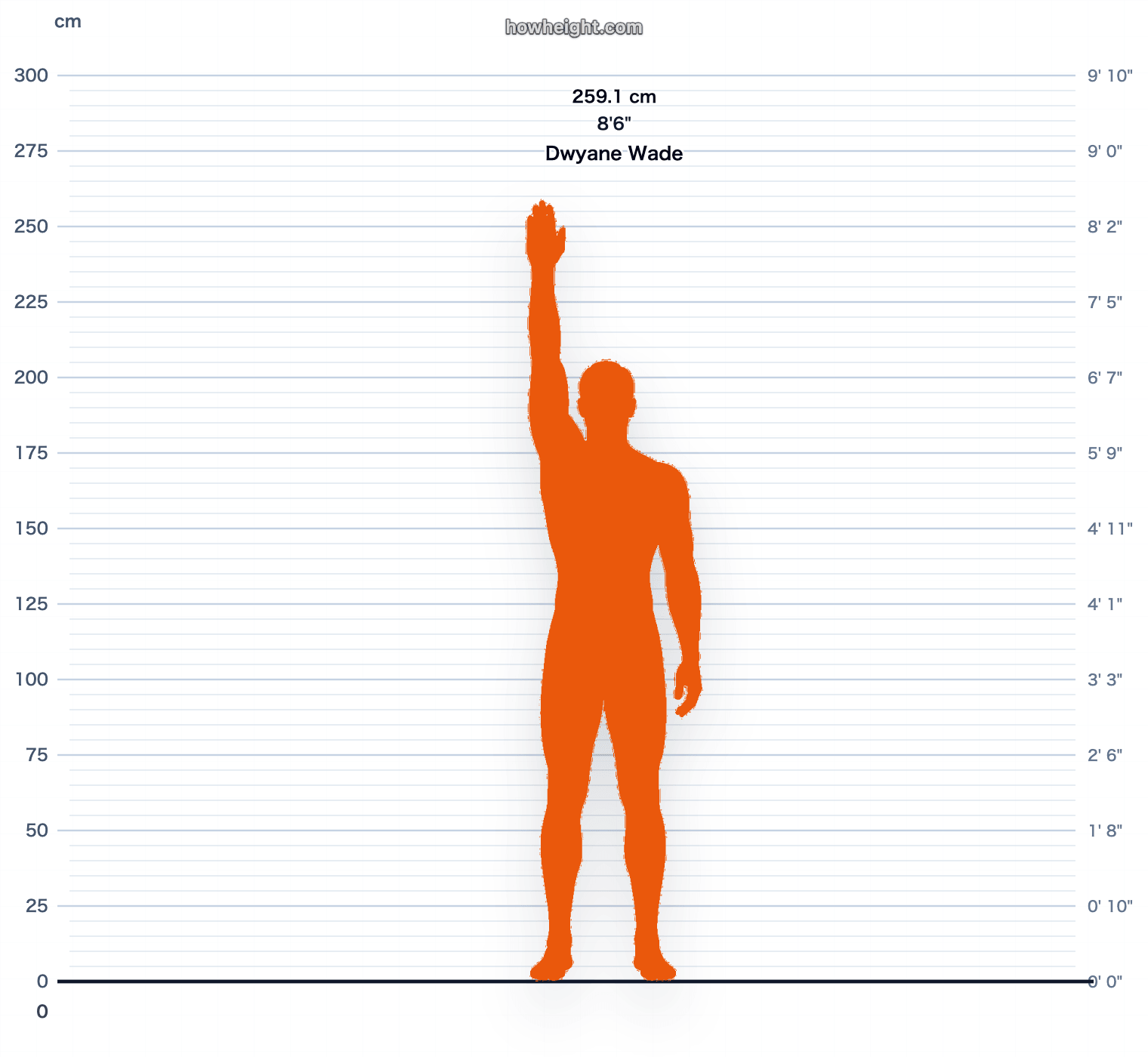 Dwyane Wade standing reach chart