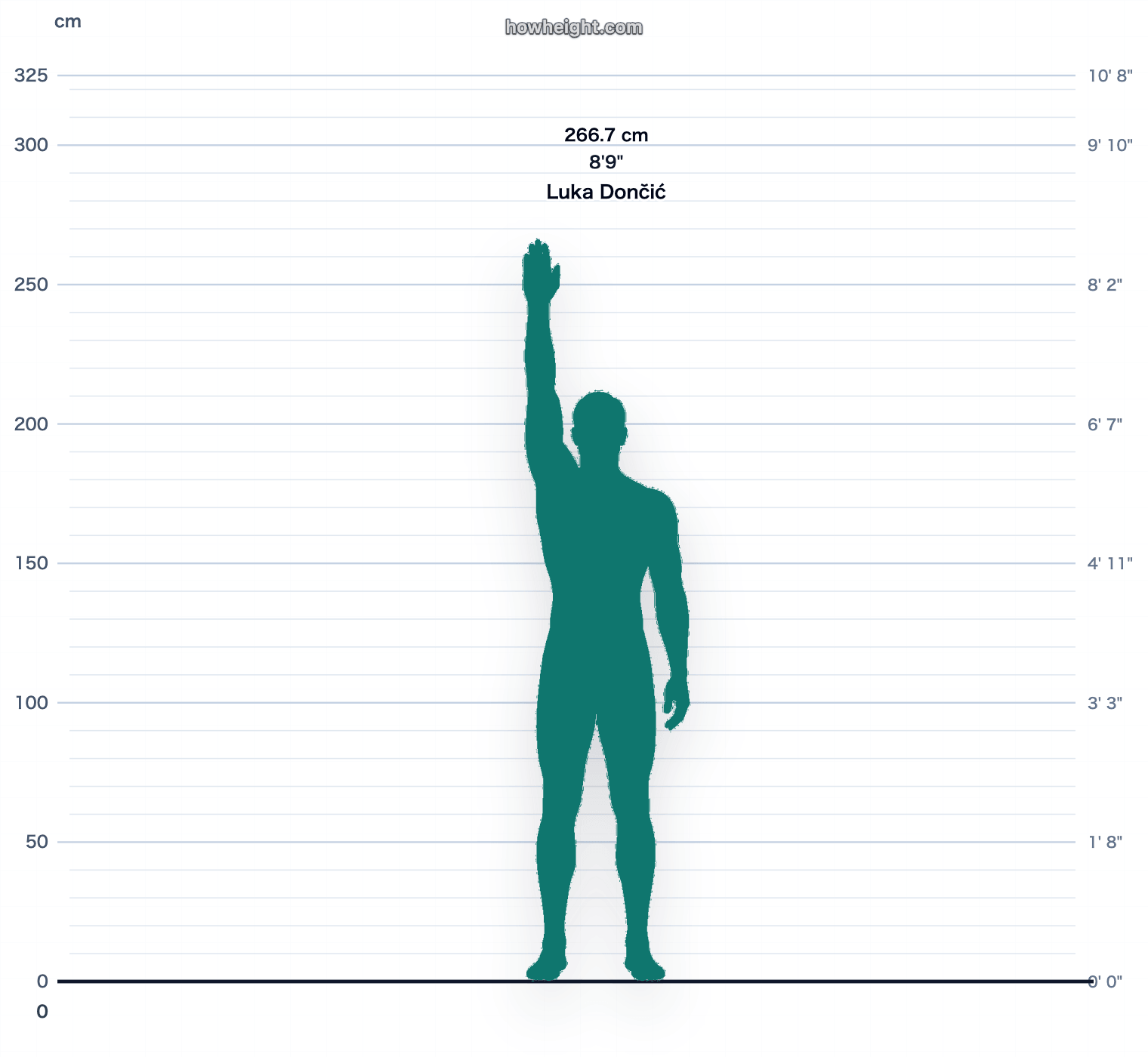 Luka Dončić standing reach chart