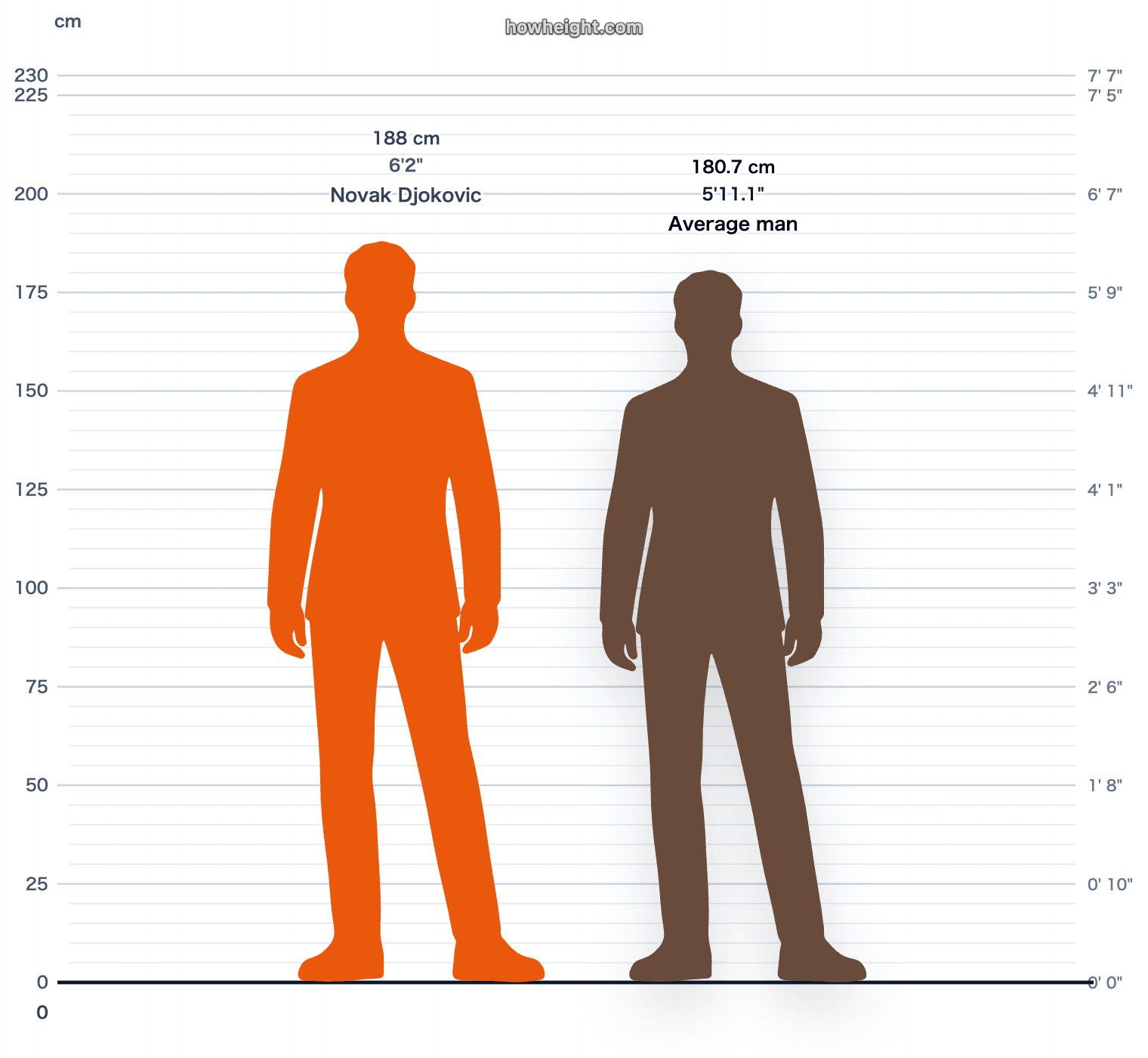 Novak Djokovic compared with Serbia men average