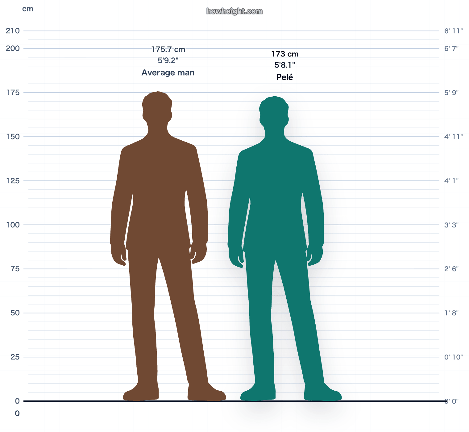 Pelé compared with Brazil men average