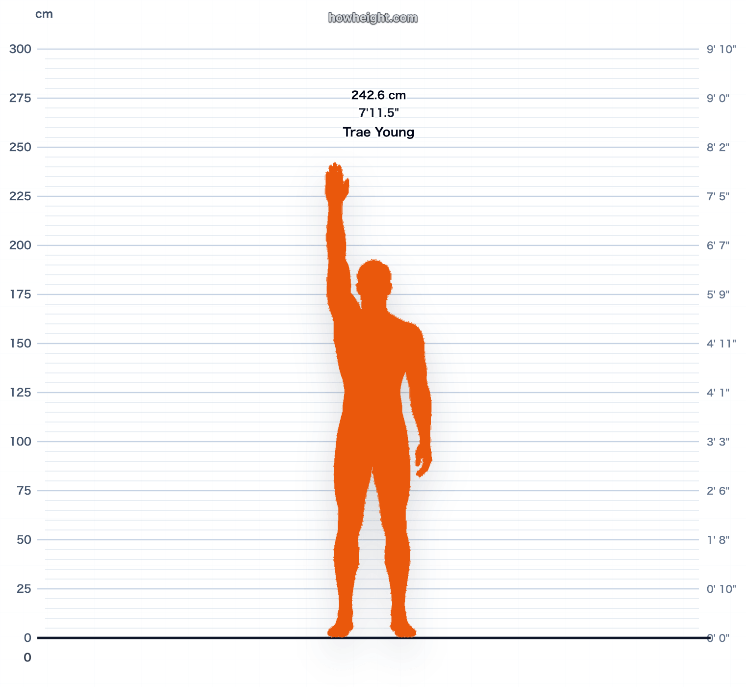 Trae Young standing reach chart
